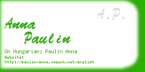 anna paulin business card